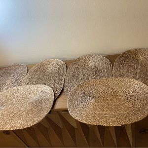 6 Loma Rattan Wicker Woven Oval‎ Placemats vintage 19”x12.5”